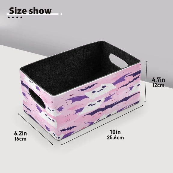 BZSMCE Shelf Baskets Lovely Bat Pattern Pattern Storage Cube Bins 10.1*6.3*4.7in Set of 2
