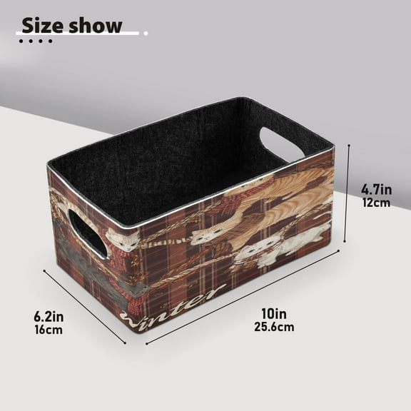 BZSMCE Shelf Baskets Plaid Of Cats Pattern Storage Cube Bins 10.1*6.3*4.7in Set of 2