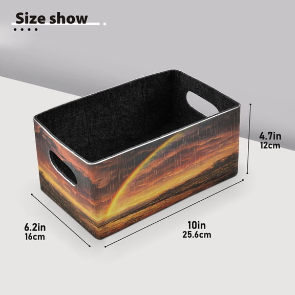 BZSMCE Shelf Baskets Rainbow After Rain Pattern Storage Cube Bins 10.1*6.3*4.7in Set of 2