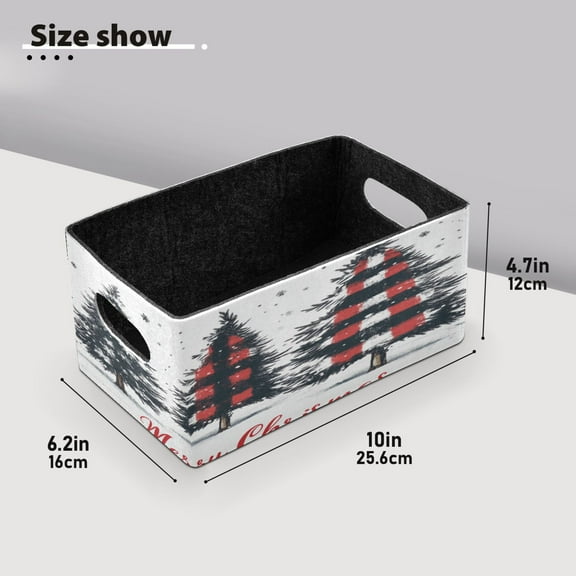 BZSMCE Shelf Baskets Red Black Buffalo Plaid Pattern Pattern Storage Cube Bins 10.1*6.3*4.7in Set of 2