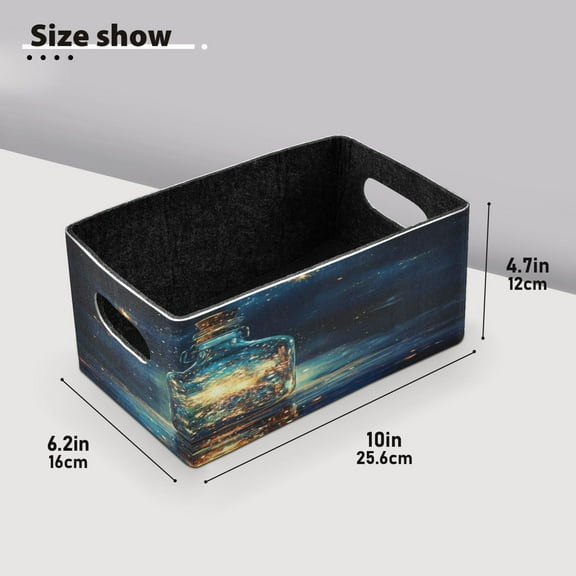 BZSMCE Shelf Baskets Starlight in Bottle Pattern Storage Cube Bins 10.1*6.3*4.7in Set of 2