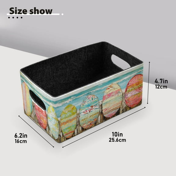 BZSMCE Shelf Baskets Surfboard by The Sea Pattern Storage Cube Bins 10.1*6.3*4.7in Set of 2