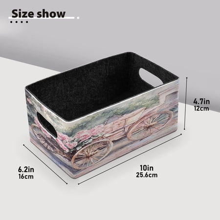BZSMCE Shelf Baskets Victorian Carriage Roses Pattern Pattern Storage Cube Bins 10.1*6.3*4.7in Set of 2