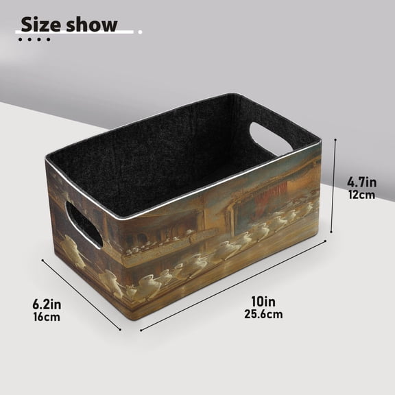 BZSMCE Shelf Baskets White Group Ballet Pattern Storage Cube Bins 10.1*6.3*4.7in Set of 2