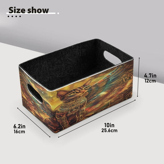 BZSMCE Shelf Baskets Wing Cat Pattern Storage Cube Bins 10.1*6.3*4.7in Set of 2