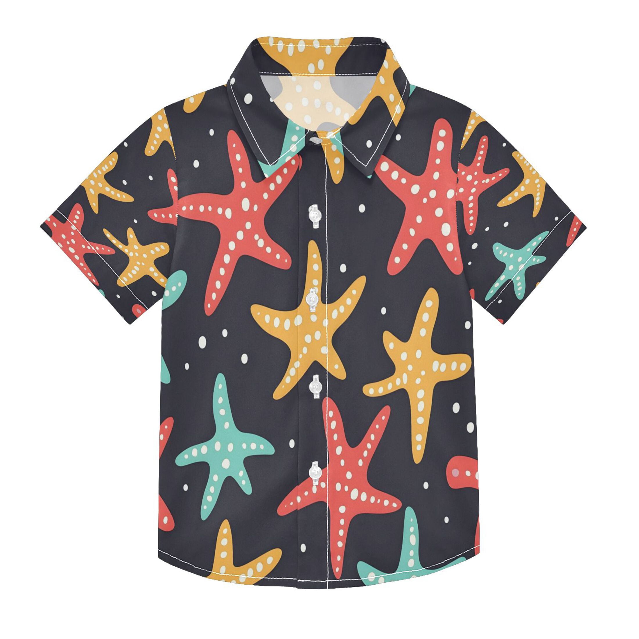 BZSMCE Short-Sleeve Button-Down Shirt Summer Small Starfish Pattern For ...