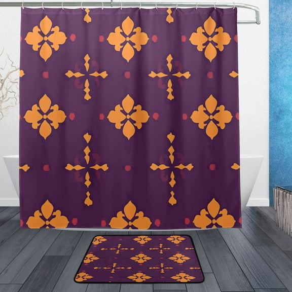BZSMCE Shower Curtain and Bath Accessory Set,Mandalaglow Pattern