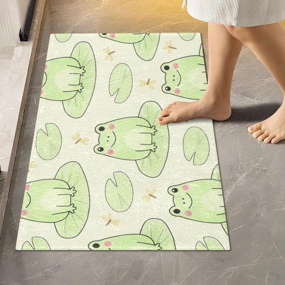 BZSMCE Shutterstock_1373114558 Pattern 2-Piece Non-Slip Absorbent Bathroom Rug Set, Soft Bath Mat & Toilet Rug