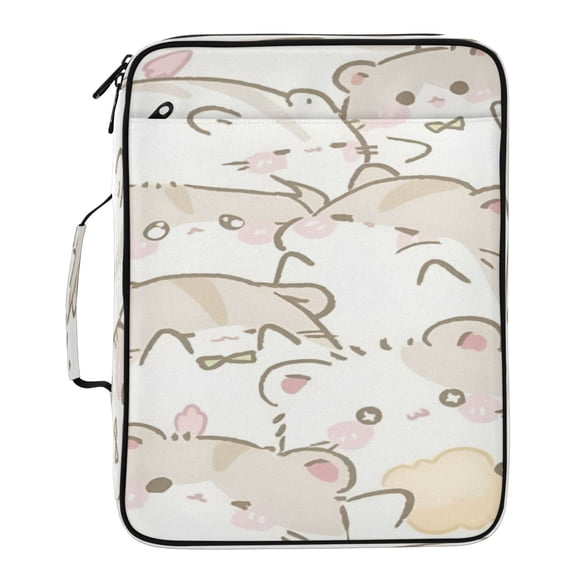 BZSMCE Snack Time Hamster Pattern Water-Resistant Filing Folder Binder Organizer Keeper 1.2 Inch 3-Ring 7-Pocket Expanding File