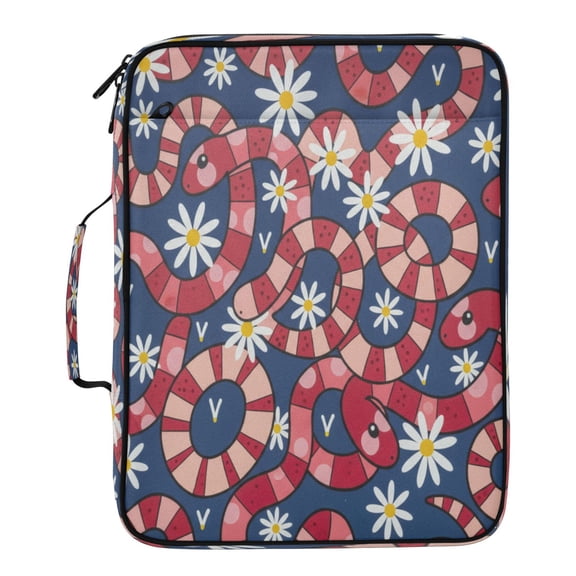BZSMCE Snake Pattern Water-Resistant Filing Folder Binder Organizer Keeper 1.2 Inch 3-Ring 7-Pocket Expanding File