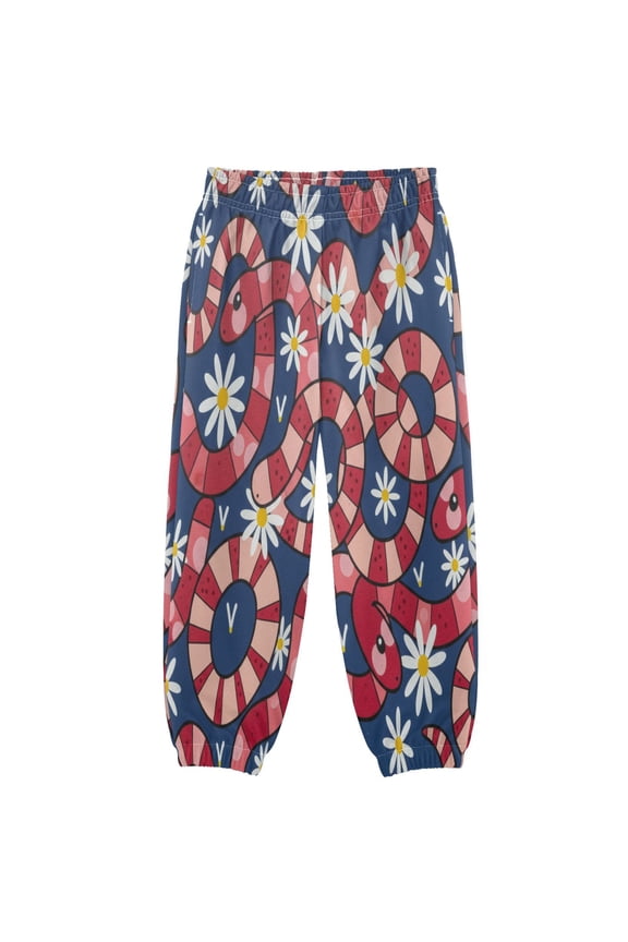 BZSMCE Snake Print Elastic Waist Jogger Pants Lightweight Wind Resistant Casual Athletic Trousers with Cuffed Ankles & Side Pockets