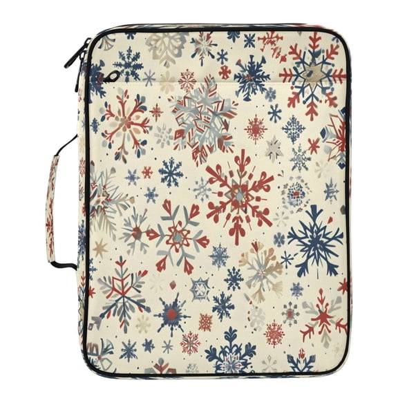 BZSMCE Snowflake Retro Diverse Pattern Pattern Water-Resistant Filing Folder Binder Organizer Keeper 1.2 Inch 3-Ring 7-Pocket Expanding File