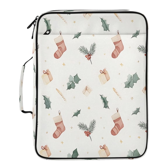 BZSMCE Socks Gift Box Leaves Pattern Pattern Water-Resistant Filing Folder Binder Organizer Keeper 1.2 Inch 3-Ring 7-Pocket Expanding File
