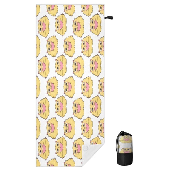 BZSMCE Soft Cute Little Monster For Beach Towel with Wind-Resistant Magnetic Corners And Mesh Carry Bag