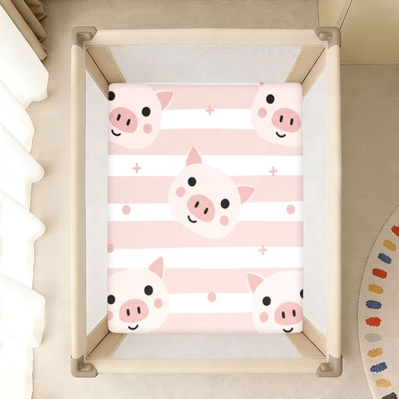 BZSMCE Soft Fitted Cotto Sheets In Cartoon Pig Pattern