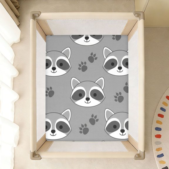 BZSMCE Soft Fitted Cotto Sheets In Cute Raccoon Pattern