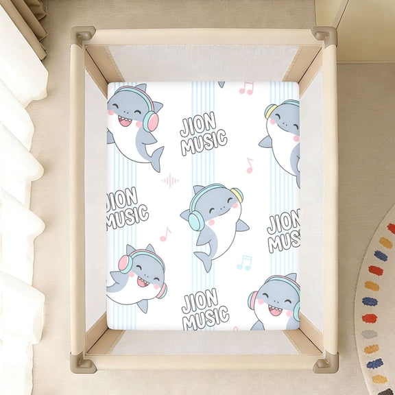 BZSMCE Soft Fitted Cotto Sheets In Cute Shark Pattern