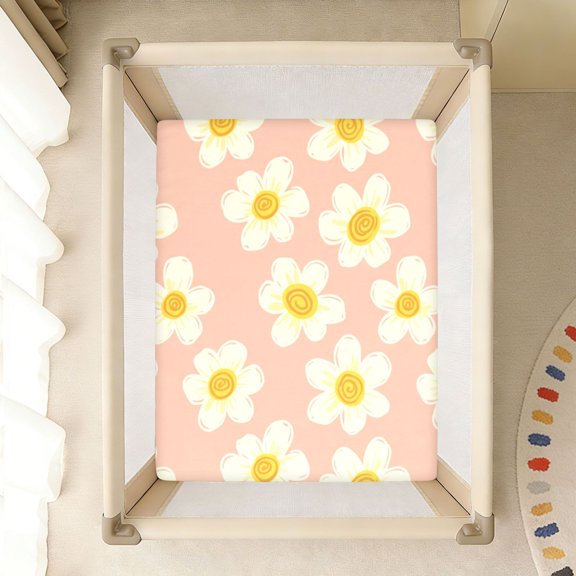 BZSMCE Soft Fitted Cotto Sheets In Daisy Pattern Pattern