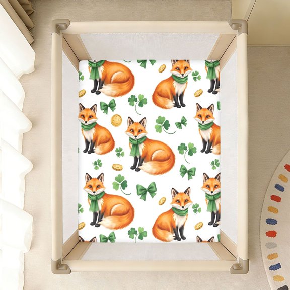 BZSMCE Soft Fitted Cotto Sheets In Fox and Clover Pattern Pattern