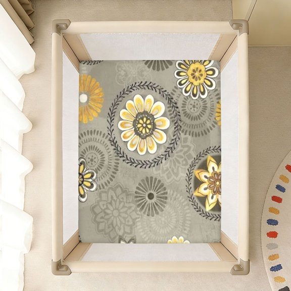 BZSMCE Soft Fitted Cotto Sheets In Golden Daisy Weave Pattern