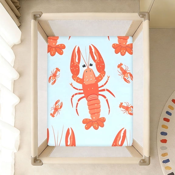 BZSMCE Soft Fitted Cotto Sheets In Lobster Pattern