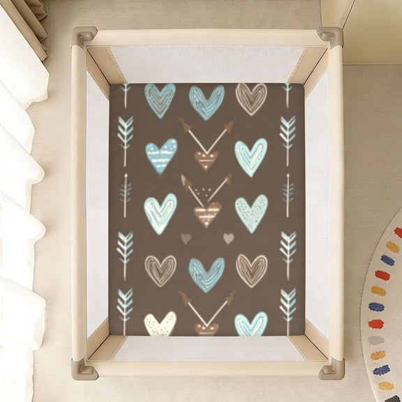 BZSMCE Soft Fitted Cotto Sheets In Mossy Heart Lattice Pattern