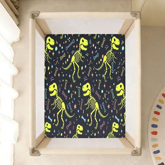 BZSMCE Soft Fitted Cotto Sheets In Skeleton Dinosaur Pattern