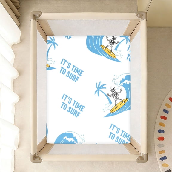 BZSMCE Soft Fitted Cotto Sheets In Skull Surf Pattern