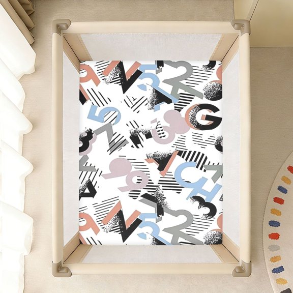 BZSMCE Soft Fitted Cotto Sheets for In Alphabet Chaos Collage Pattern