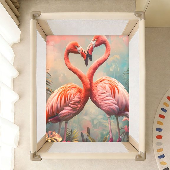BZSMCE Soft Fitted Cotto Sheets for In Flamingos in Aubtropical Regions Pattern