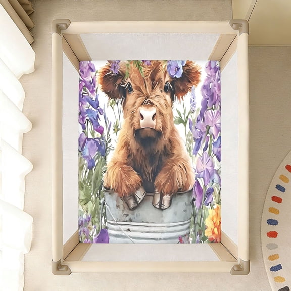 BZSMCE Soft Fitted Cotto Sheets for In Highland Cow Pattern