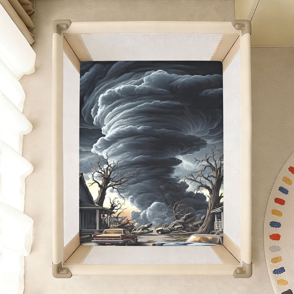 BZSMCE Soft Fitted Cotto Sheets for In Tornado Car Pattern