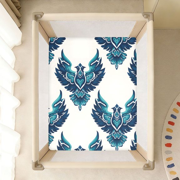 BZSMCE Soft Fitted Cotton Sheets In An Eagle Mascot Wit Pattern 39*27/52*28in Pattern 39*27/52*28in