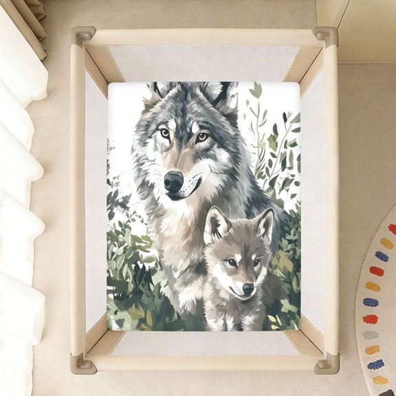 BZSMCE Soft Fitted Cotton Sheets In Beautiful Gray Wolves Pattern 39*27/52*28in