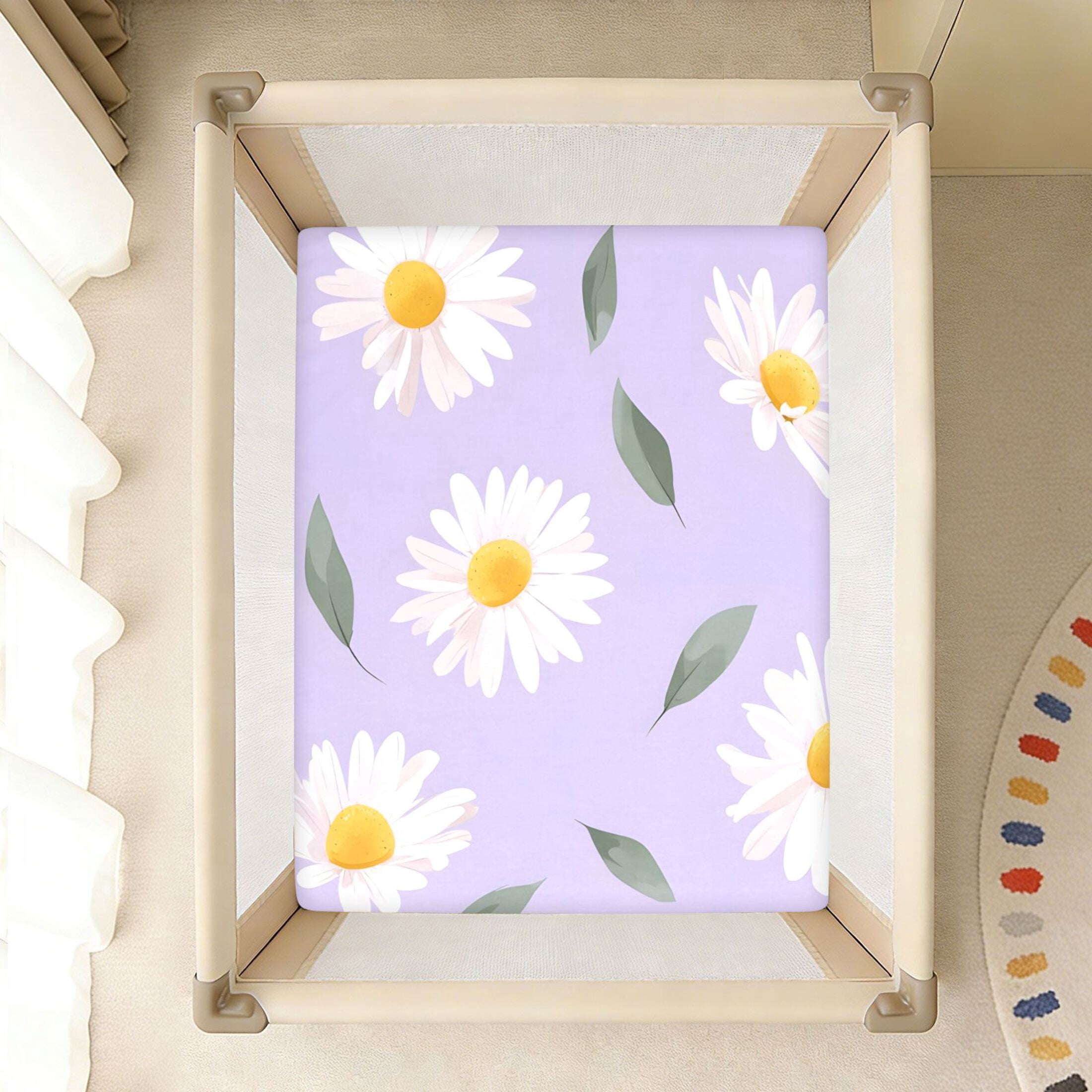 BZSMCE Soft Fitted Cotton Sheets In Daisy Leave Pattern 39*27/52*28in ...