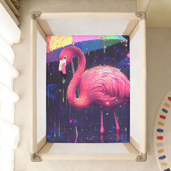 BZSMCE Soft Fitted Cotton Sheets In Flamingo Pattern 39*27/52*28in