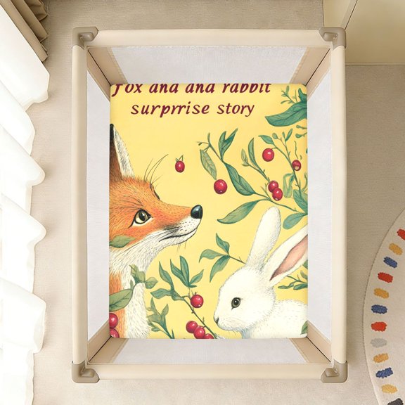 BZSMCE Soft Fitted Cotton Sheets In Fox Rabbits Pattern 39*27/52*28in
