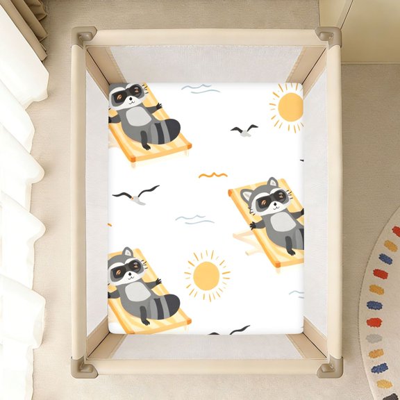 BZSMCE Soft Fitted Cotton Sheets In Raccoon Lounge Chair Pattern 39*27/52*28in