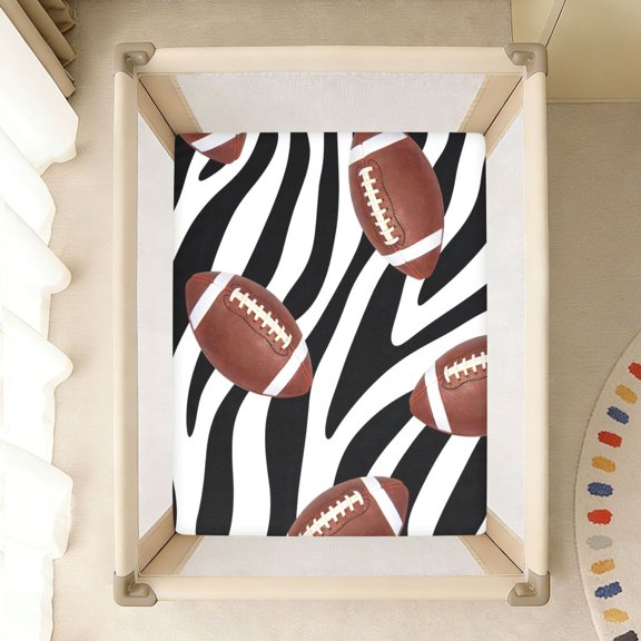 BZSMCE Soft Fitted Cotton Sheets In Rugby Zebra Print Pattern 39*27/52*28in