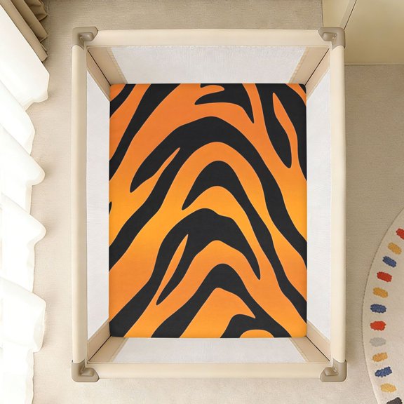 BZSMCE Soft Fitted Cotton Sheets In Tiger Stripes Print Pattern 39*27/52*28in