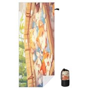 BZSMCE Soft Onsen Cats Bubbles For Beach Towel with Wind-Resistant Magnetic Corners And Mesh Carry Bag