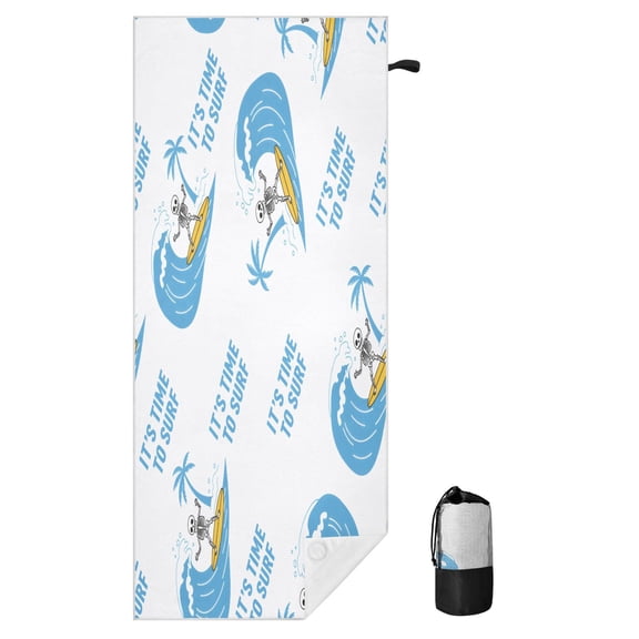 BZSMCE Soft Skull Surf For Beach Towel with Wind-Resistant Magnetic Corners And Mesh Carry Bag