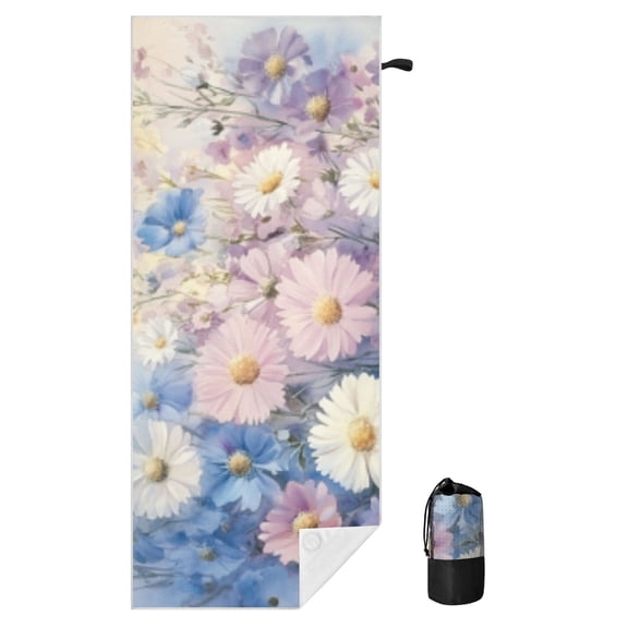 BZSMCE Soft Springtime Dream For Beach Towel with Wind-Resistant Magnetic Corners And Mesh Carry Bag