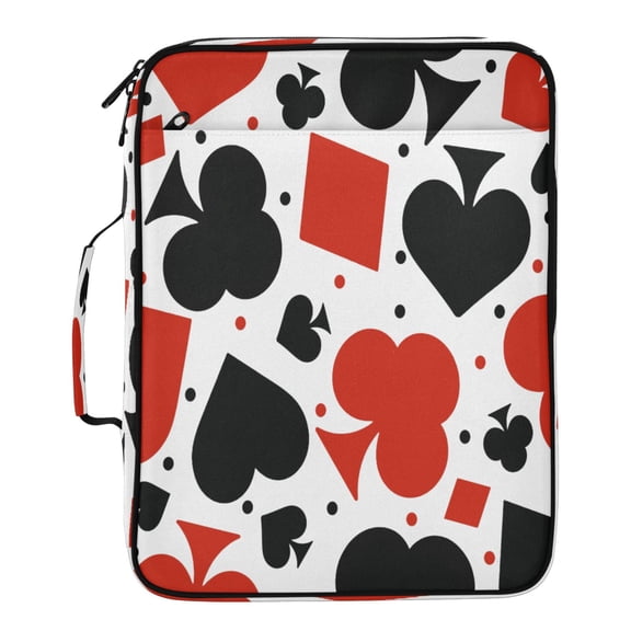 BZSMCE Spades Hearts Polka Dots Pattern Water-Resistant Filing Folder Binder Organizer Keeper 1.2 Inch 3-Ring 7-Pocket Expanding File