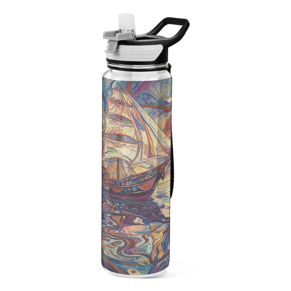 BZSMCE Sport Bottle Abstract Ship Outdoor sports Water Bottle Size: 10.4x3in