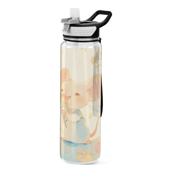 BZSMCE Sport Bottle Blossom Mouses Smile Outdoor sports Water Bottle Size: 10.4x3in