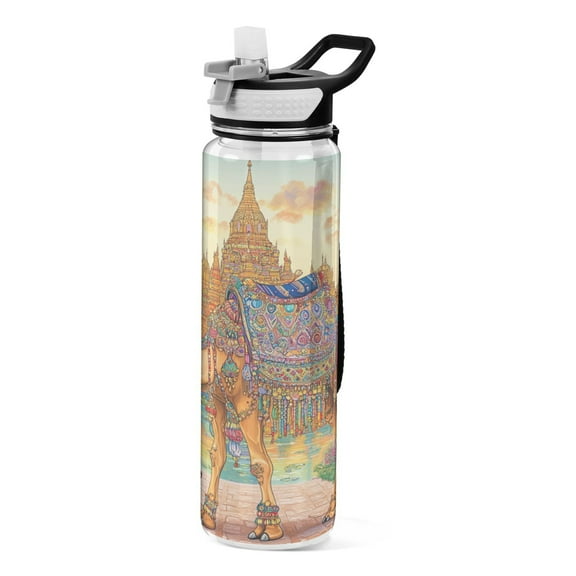BZSMCE Sport Bottle Camel and Temple Outdoor sports Water Bottle Size: 10.4x3in
