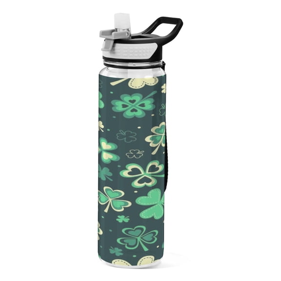 BZSMCE Sport Bottle Emerald Clover Charm Outdoor sports Water Bottle Size: 10.4x3in
