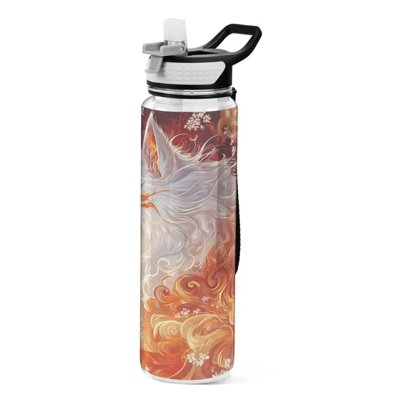 BZSMCE Sport Bottle Fire and Blossoms Outdoor sports Water Bottle Size: 10.4x3in