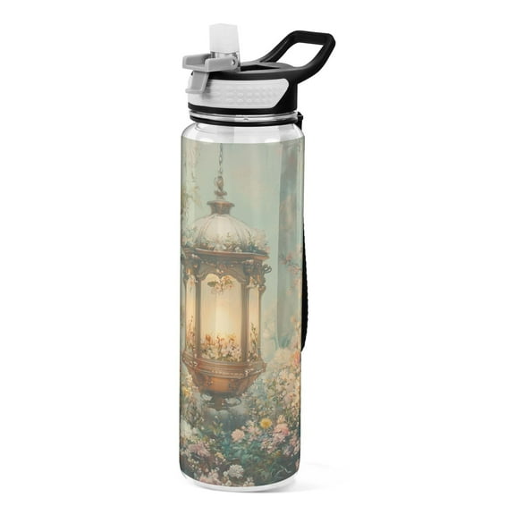 BZSMCE Sport Bottle Lantern in Floral Outdoor sports Water Bottle Size: 10.4x3in